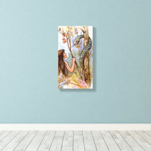 Eve en de server Canvas drukken Afdruk (Insitu (Houten vloer))