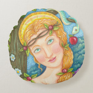 EVE en diensttuin van Eden ROND PILLOW Kussen