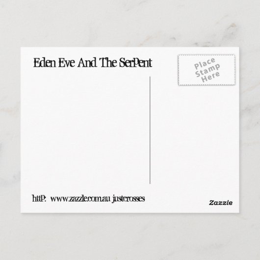 Eve en Serpent Briefkaart (Achterkant)