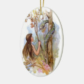 Eve en Serpent Keramisch Ornament (Links)