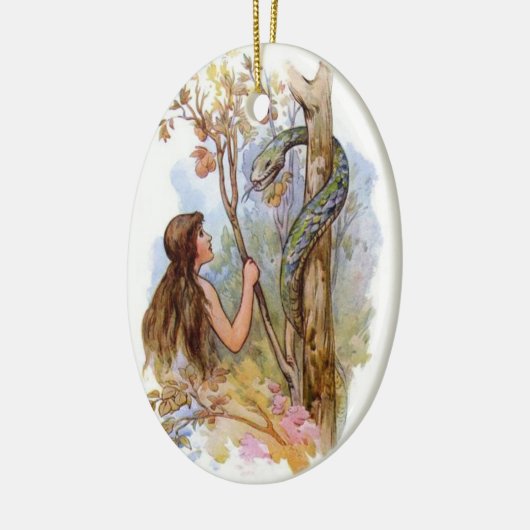 Eve en Serpent Keramisch Ornament (Links)