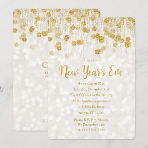 Eve Faux Gold Glitter Uitnodiging nieuwjaar