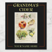 EVE Gedetailleerde illustratie van appelwijn L Wijn Etiket (Enkel label)