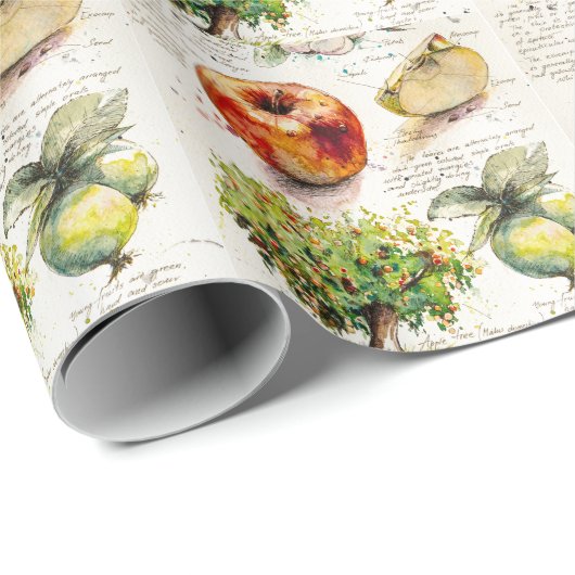 EVE Gedetailleerde illustratie van Apple Cadeaupapier (Rol Hoek)