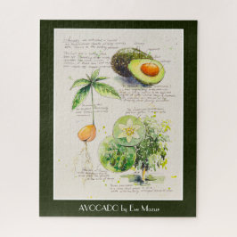 EVE Gepilde Avocado Botanische illustratie Poster Legpuzzel