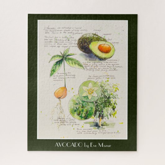 EVE Gepilde Avocado Botanische illustratie Poster Legpuzzel (Verticaal)