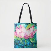 EVE Gepilde Lotus Flower Canvas tas (Voorkant)