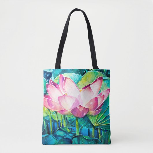 EVE Gepilde Lotus Flower Canvas tas (Voorkant)