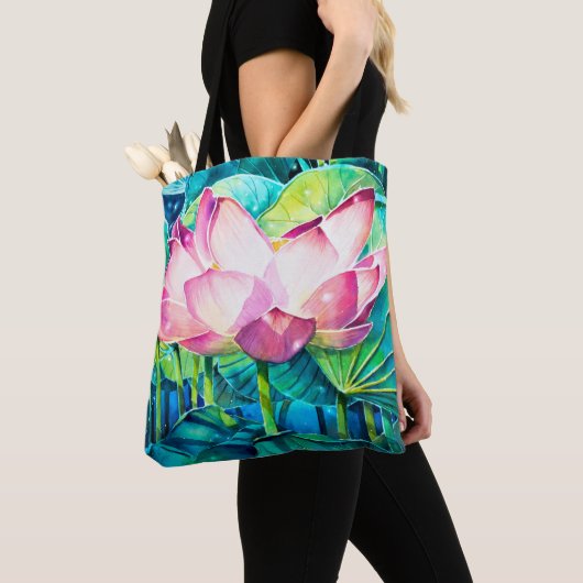 EVE Gepilde Lotus Flower Canvas tas (Dichtbij)