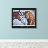 EVE Gepilleerde Twee Paarden Portret Acryldruk Canvas Afdruk (Insitu (Houten vloer))