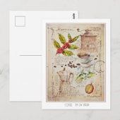 EVE GESCHEIDEN Koffie Botanische illustratie Briefkaart (Voorkant / Achterkant)