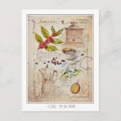 EVE GESCHEIDEN Koffie Botanische illustratie Briefkaart (Voorkant)