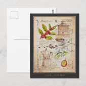 EVE GESCHEIDEN Koffie Botanische illustratie Briefkaart (Voorkant / Achterkant)