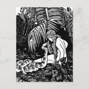 Eve in de tuin briefkaart
