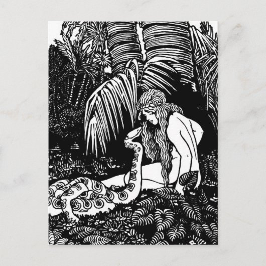 Eve in de tuin briefkaart (Voorkant)