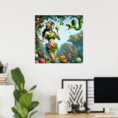 Eve in de tuin van Eden Christelijke Bijbelkunst Poster (Thuiskantoor)