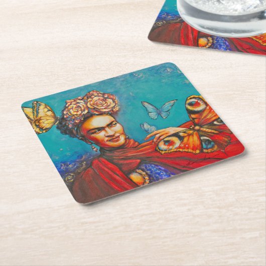 Eve Painted Frida Kartonnen Onderzetters (Schuin)