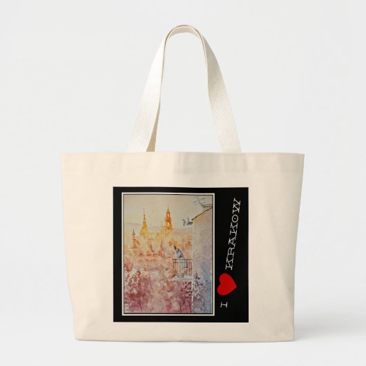EVE Painted Morning in Krakow, Polen Grote Tote Bag (Voorkant)