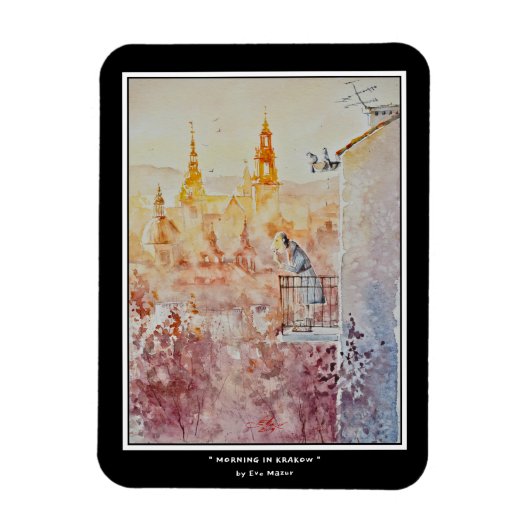 EVE Painted Morning in Krakow, Poolse foto Magneet (Verticaal)