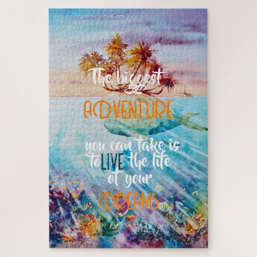 Eve Painted Tropical Island Whale Legpuzzel (Verticaal)