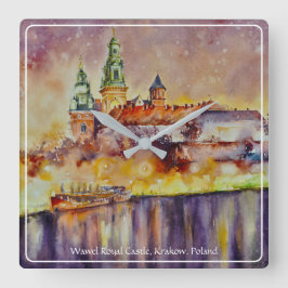 EVE Painted Wawel, Krakow, Polen Vierkante Klok