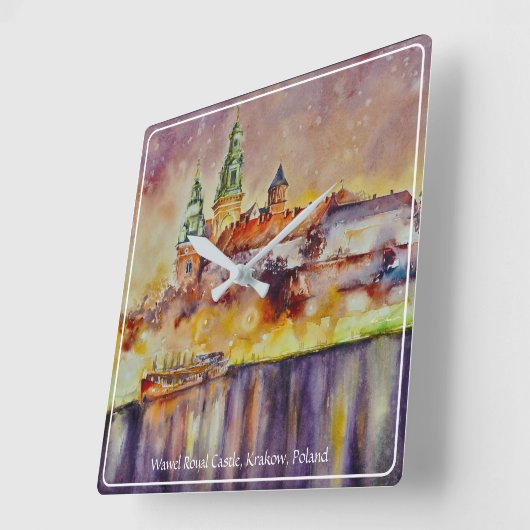 EVE Painted Wawel, Krakow, Polen Vierkante Klok (Hoek)
