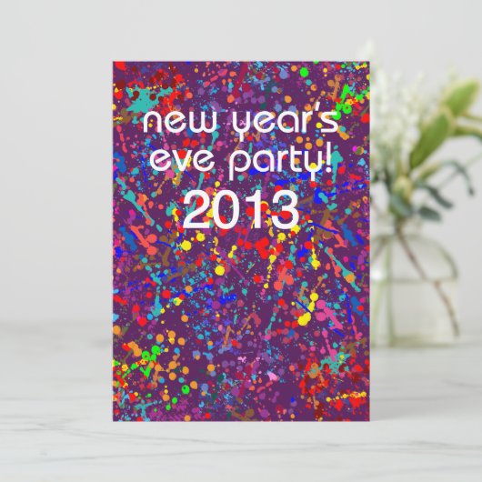 Eve-partij van het nieuwe jaar, Action Painting Ar Kaart (Staand voorkant)