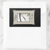 Eve Party, Black & Tan, verfijnd nieuwjaar Rechthoekige Sticker (Tas)