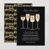 Eve Party Countdown Champagne Cocktails Kaart (Voorkant / Achterkant)