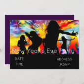 Eve party nieuwjaar met disco kaart (Voorkant / Achterkant)