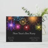 Eve party nieuwjaar met vuurwerk kaart (Staand voorkant)