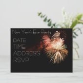 Eve party nieuwjaar met vuurwerk kaart (Staand voorkant)