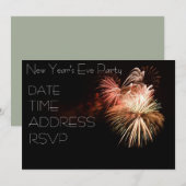 Eve party nieuwjaar met vuurwerk kaart (Voorkant / Achterkant)