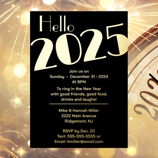 Eve Party (nieuwjaarsfeest) Folie Uitnodiging