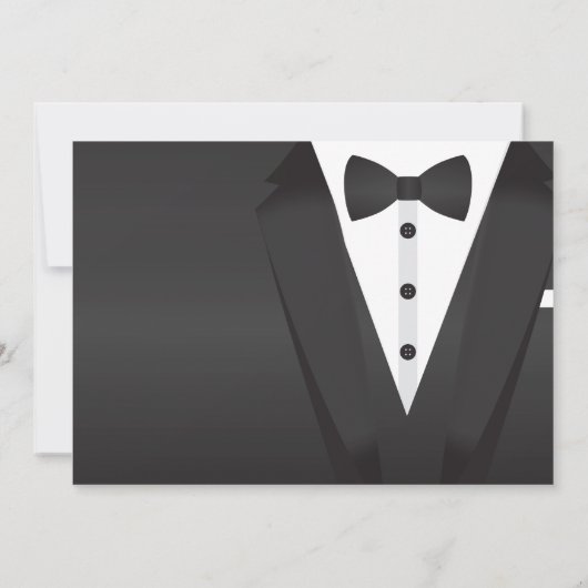 Eve Party Tuxedo Bow Stropdas Dinner Uitnodigen ni Kaart (Achterkant)