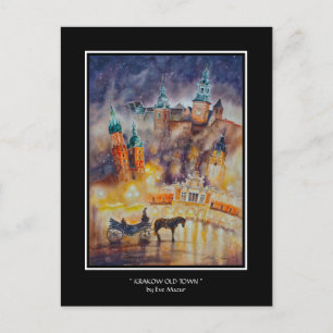 EVE Poster van de Oud-stad Krakow Briefkaart