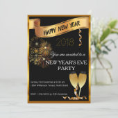 Eve van het zwarte en goudnieuwjaar kaart (Staand voorkant)