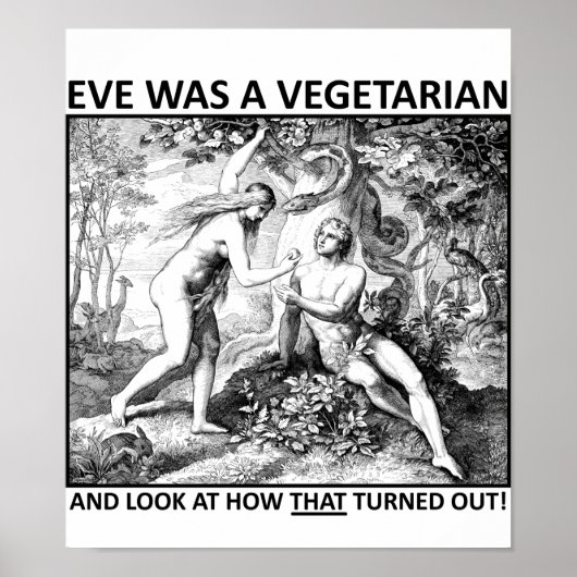 Eve Vegetarische Grappige Poster (Voorkant)