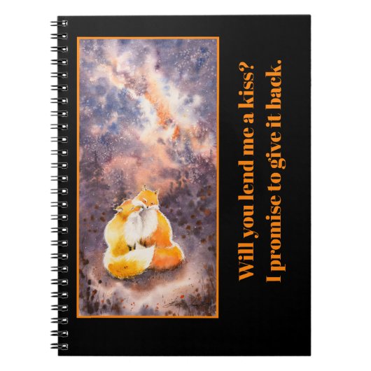 EVE verfde Twee Foxes in Liefde Notitieboek (Voorkant)