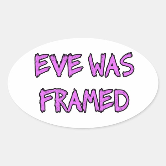 Eve werd erin geluisd ovale sticker (Voorkant)