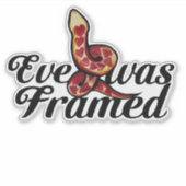 Eve werd erin geluisd Snake Love Hearts Sticker (Voorkant)