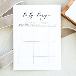 EVELYN Baby Shower Bingo kaart | Minimalistisch sp