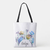 Evelyn Bloemendruk Monogram Tote Bag (Achterkant)