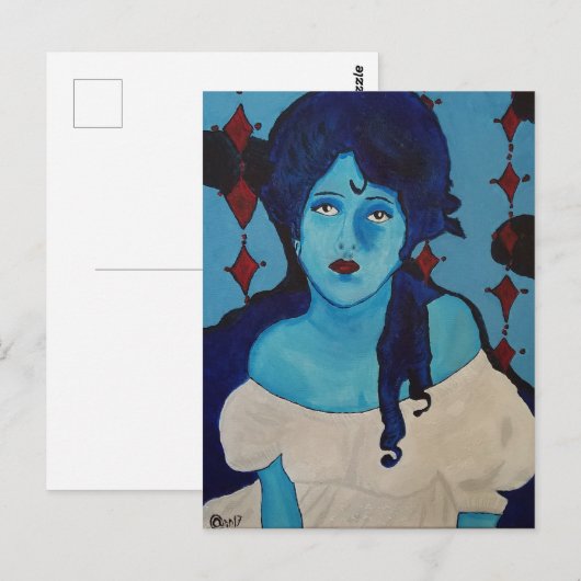 Evelyn Blue Briefkaart (Voorkant / Achterkant)