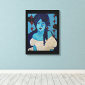 Evelyn Blue Canvas Afdruk (Insitu (Houten vloer))