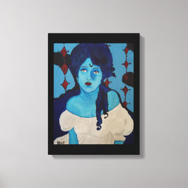 Evelyn Blue Canvas Afdruk