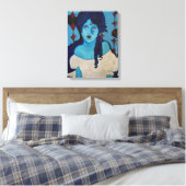 Evelyn Blue Canvas Afdruk (Insitu (Slaapkamer))