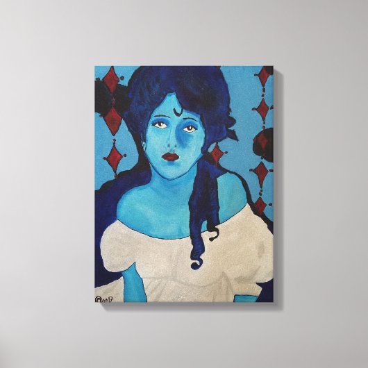 Evelyn Blue Canvas Afdruk (Voorkant)