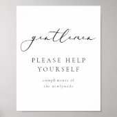 EVELYN Calligraphy Gentlemen Bathroom Toiletry Poster (Voorkant)
