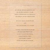 Evelyn eenvoudige elegante bruiloft acryl uitnodigingen (Voorkant)